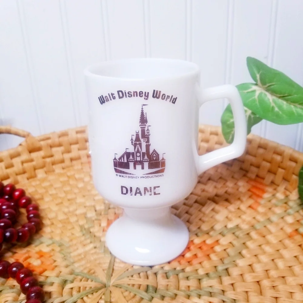 Vintage Milk Glass Disney Coffee Mug “Diane”