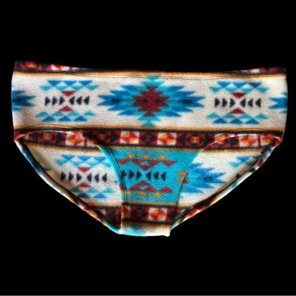 Tribal Aztec Fleece Thigh High Leg Warmers And Panty Set Warm Festival Clubwear