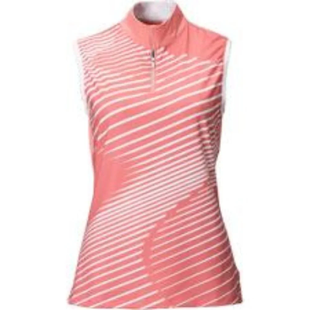 NWT Nivo Women's Pennie Sleeveless Mock Neck Polo Shirt