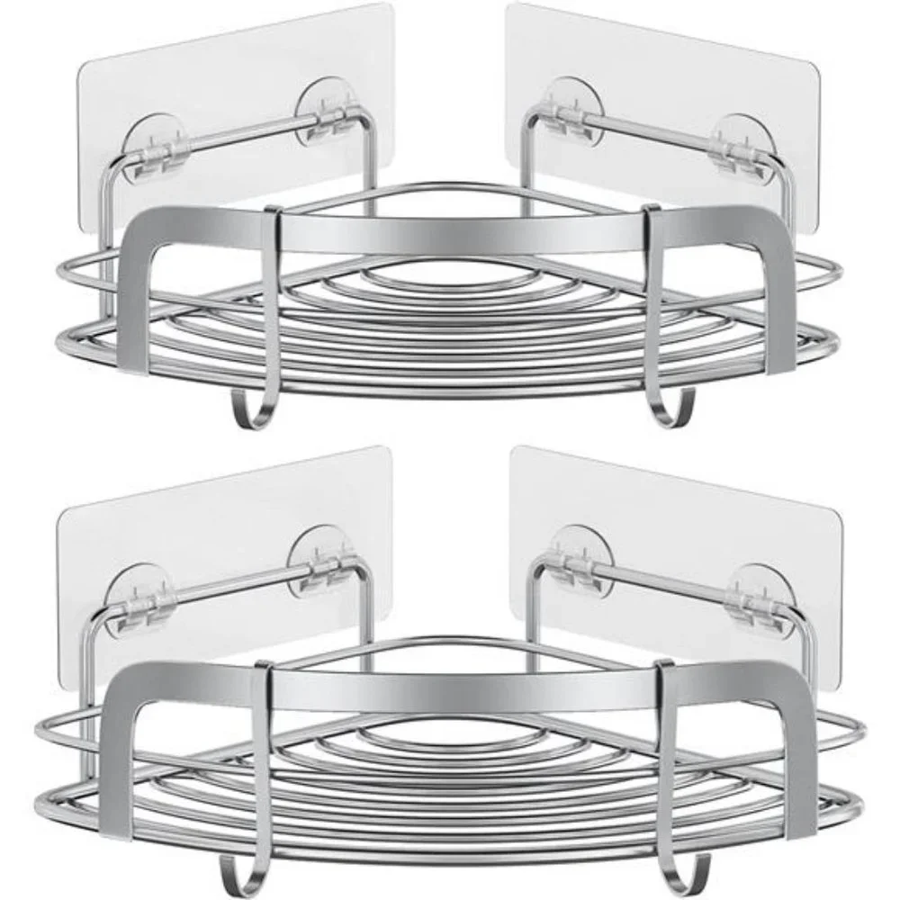 Shower Caddy Corner, Adhesive Wall Mounted Shower Caddy, 2 Pack