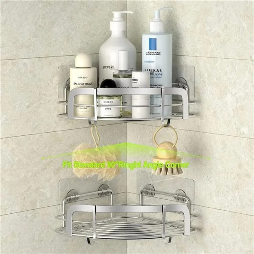 Shower Caddy Corner, Adhesive Wall Mounted Shower Caddy, 2 Pack