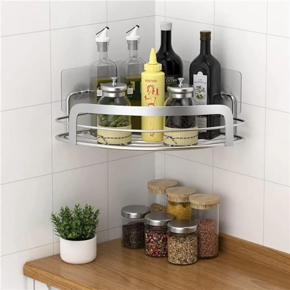 Shower Caddy Corner, Adhesive Wall Mounted Shower Caddy, 2 Pack
