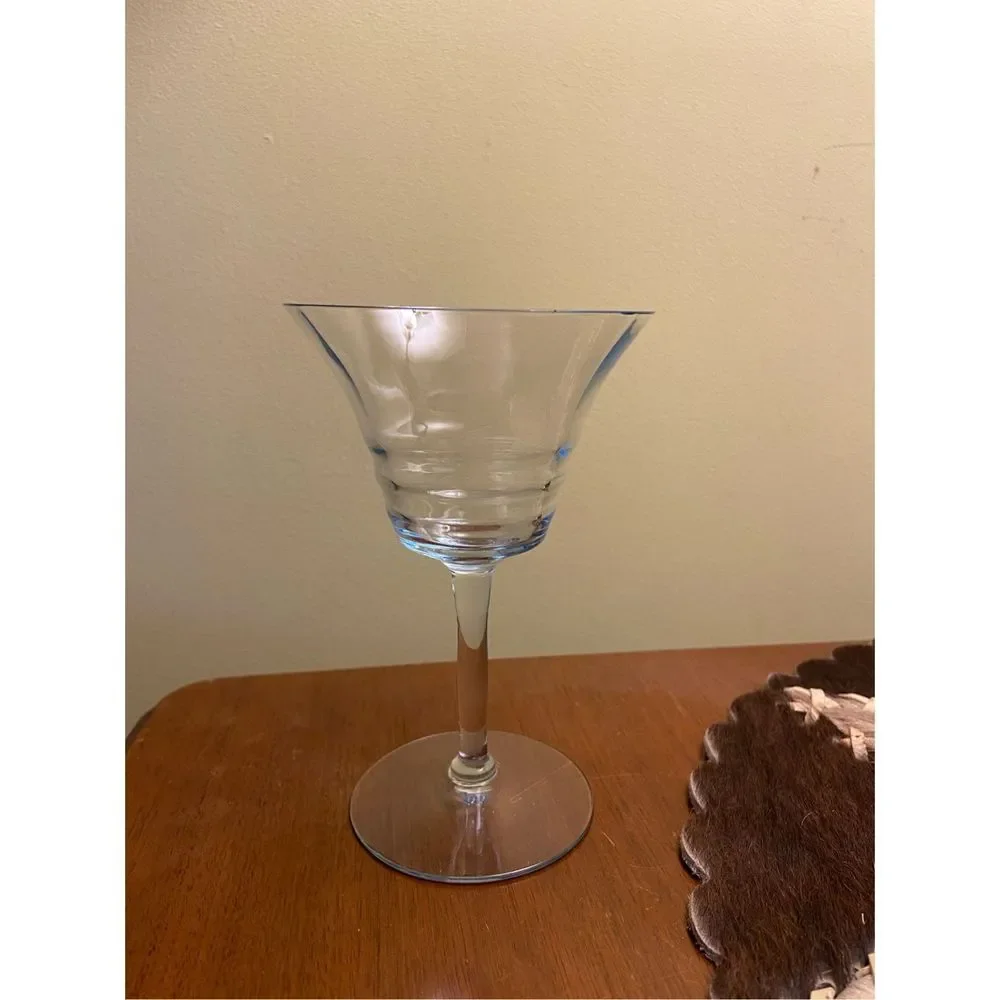 11 Blue tiered vintage cocktail glasses set of 11 A26