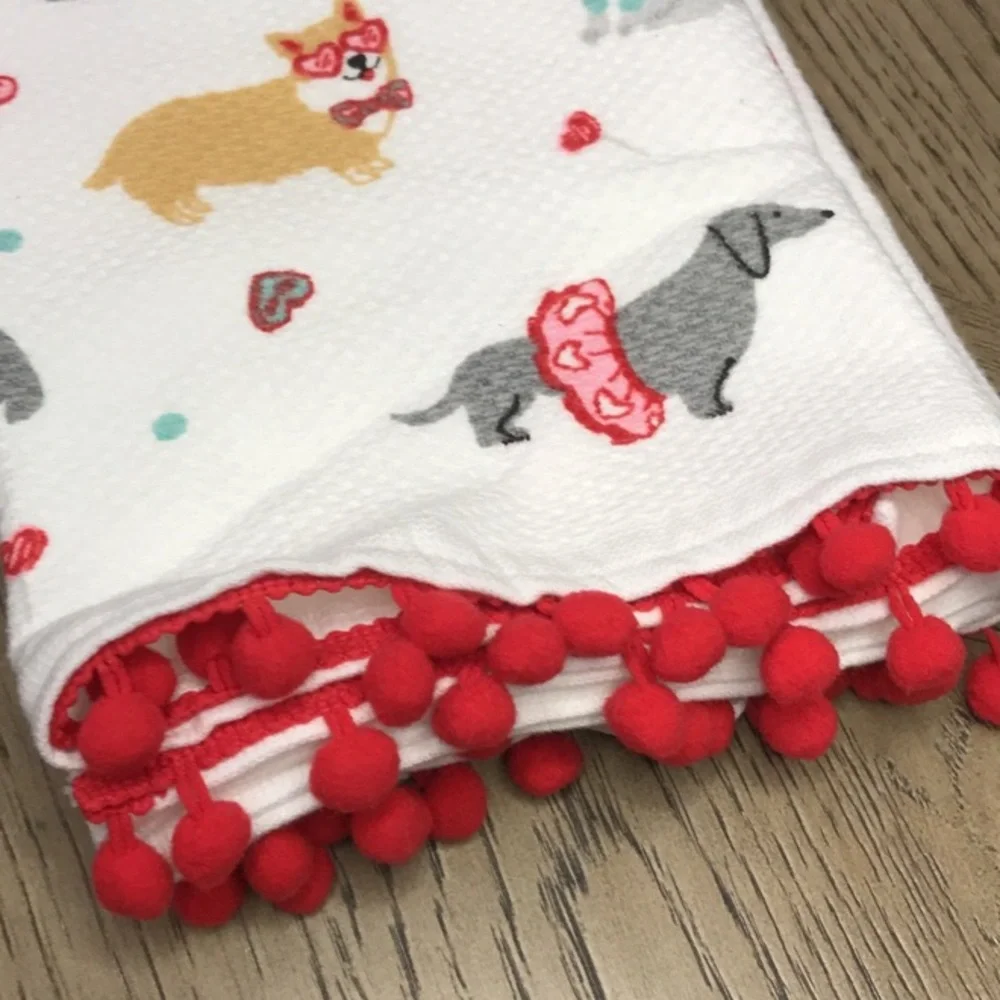 Valentines Dog Kitchen Towels 2pc