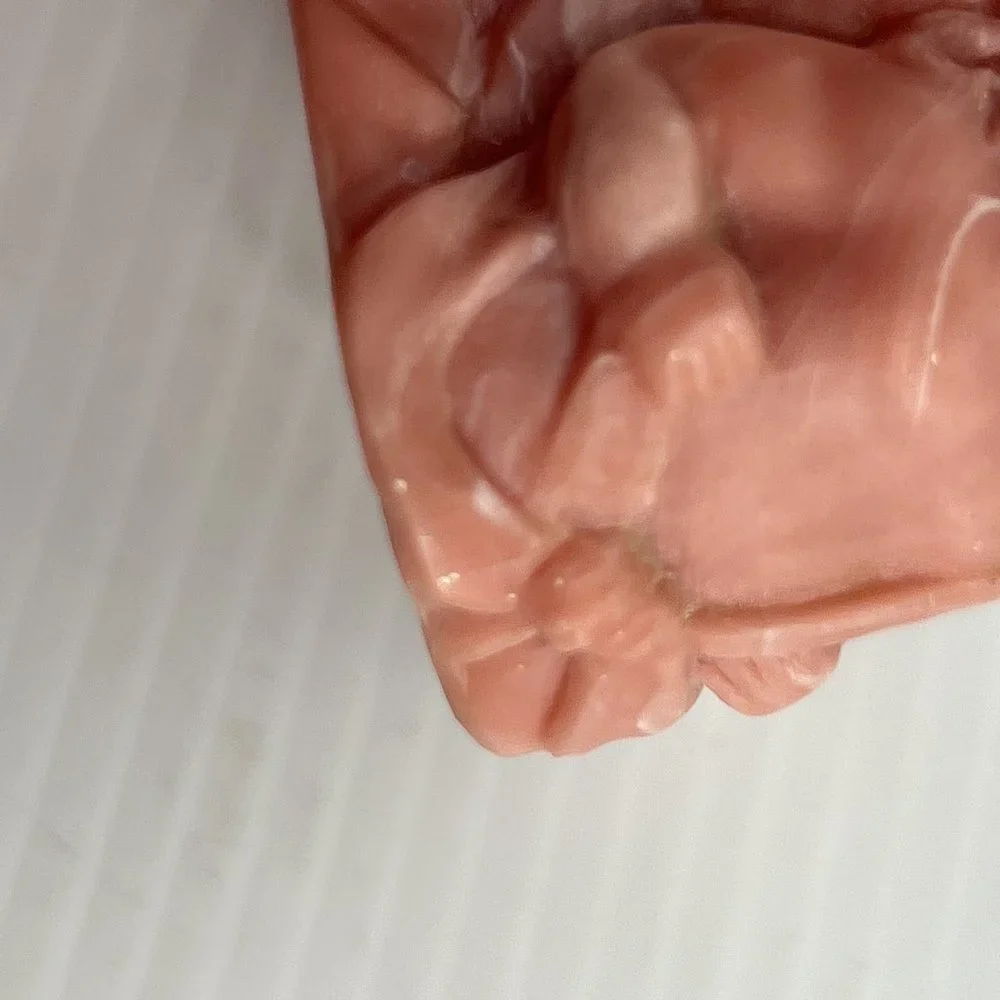 Vintage Hard Resin Rose Pink Cherub Angel Bathroom Set Towel Holder Soap Holder