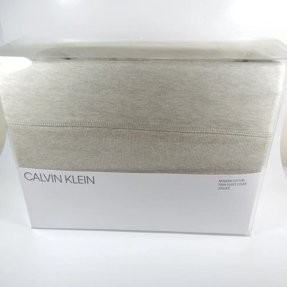 CALVIN KLEIN Modern Cotton Twin DUVET COVER Jogger Beige Cotton Modal NEW $129
