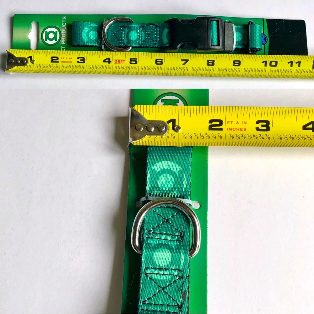 3/$15 NEW GREEN LANTERN Dog Pet Collar Adjustable Green SMALL 9” - 15” Neck Size