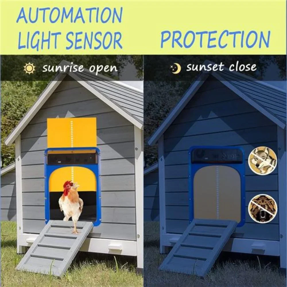 Automatic Chicken Coop Door with Light Sensor, Waterproof