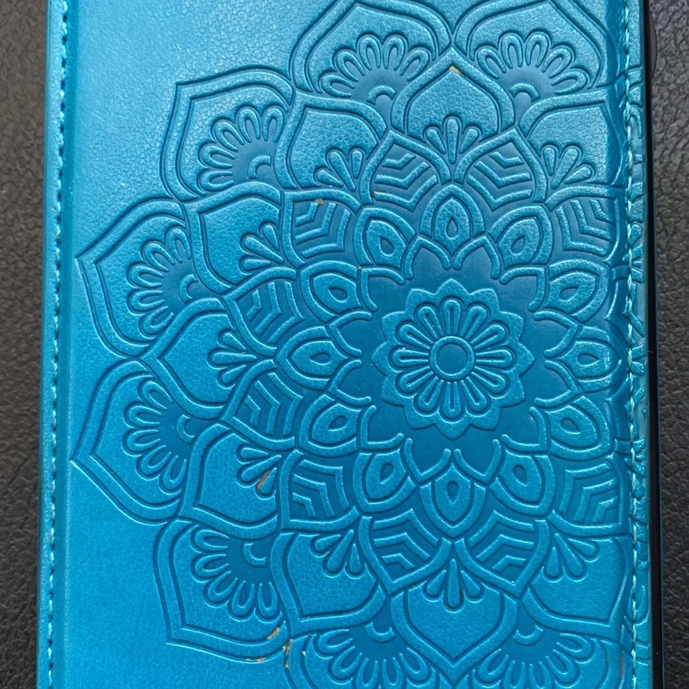 💋 Casebus Mandala Wallet iPhone 11 Case Card Holder Leather Shockproof Turquoise