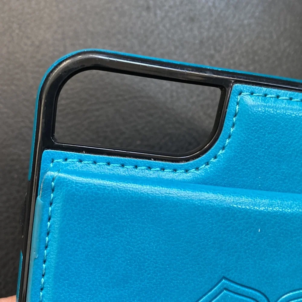💋 Casebus Mandala Wallet iPhone 11 Case Card Holder Leather Shockproof Turquoise