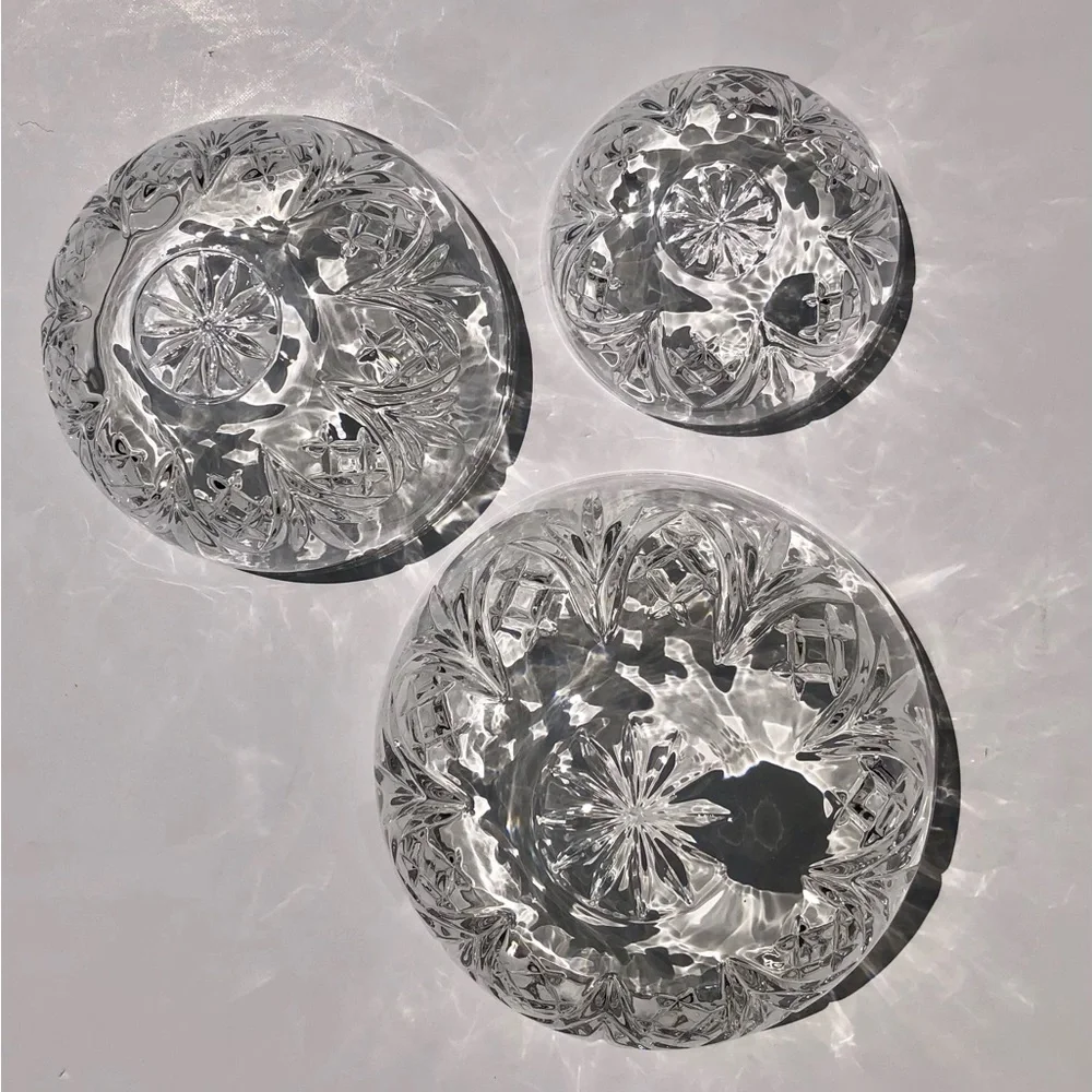 DUBLIN CRYSTAL BOWL SET  3 PIECES DIAMETER: 3 3/4, 5
