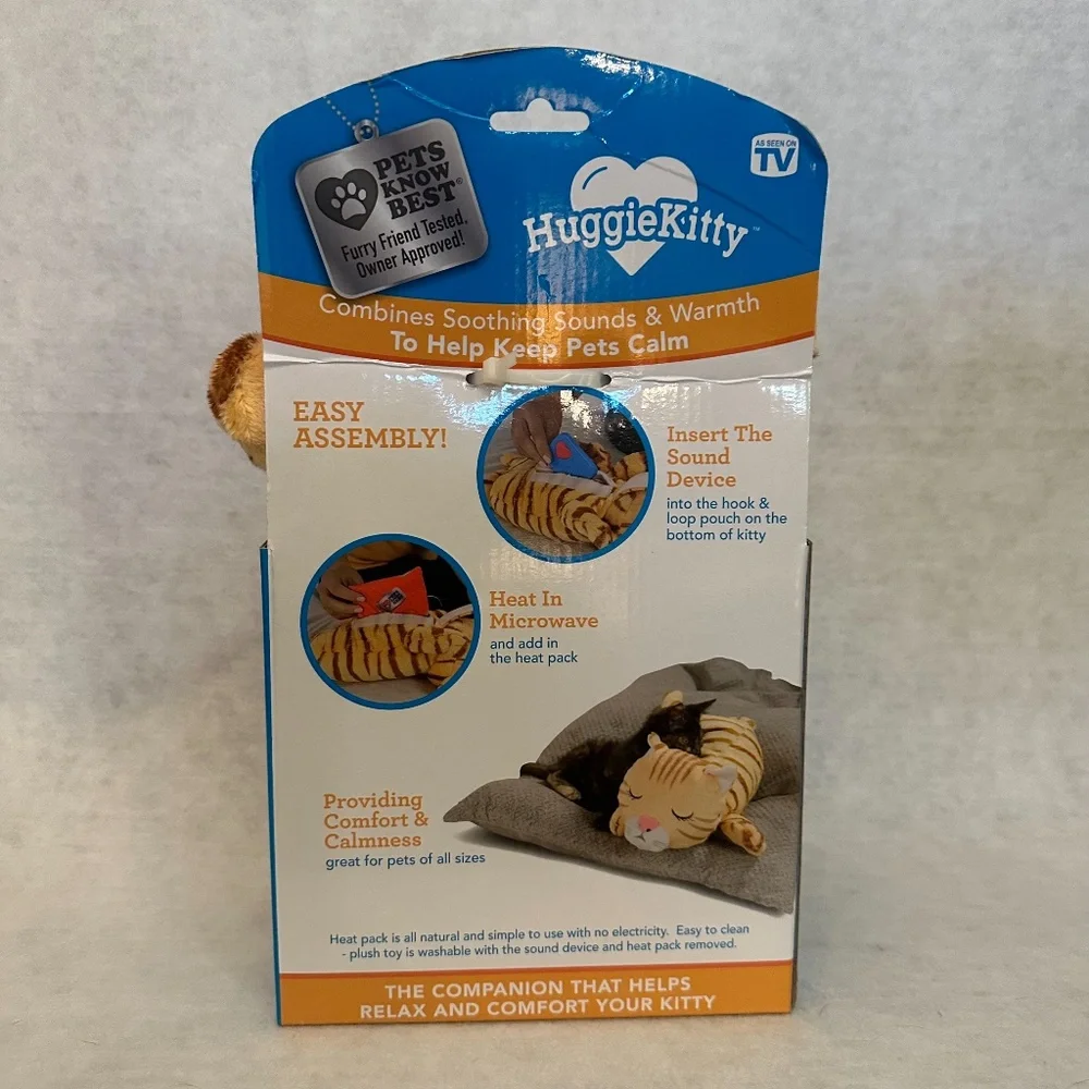 NWT Huggie Kitty to relax and comfort your pet Soothing cat purr & heartbeat