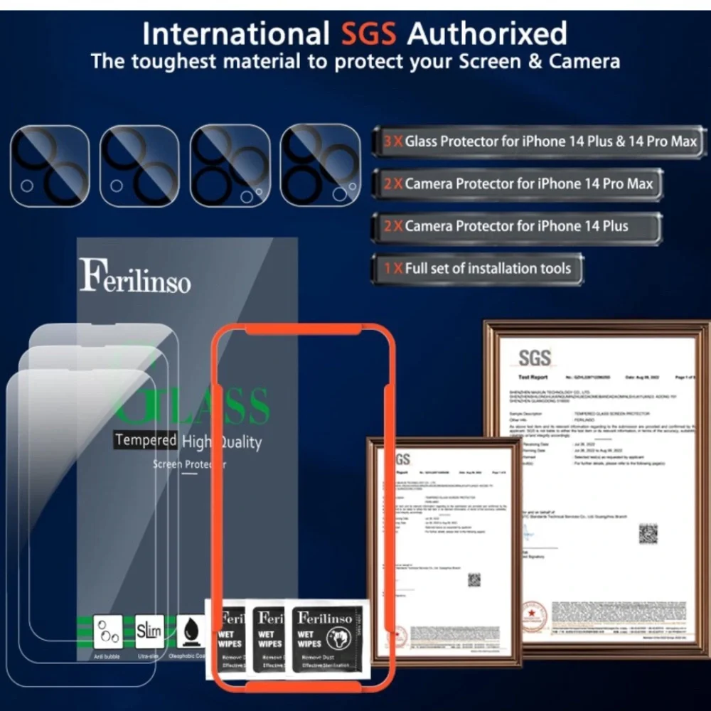 New Ferilinso Designed for iPhone 14 Plus iPhone 14 Pro Max Screen Protector