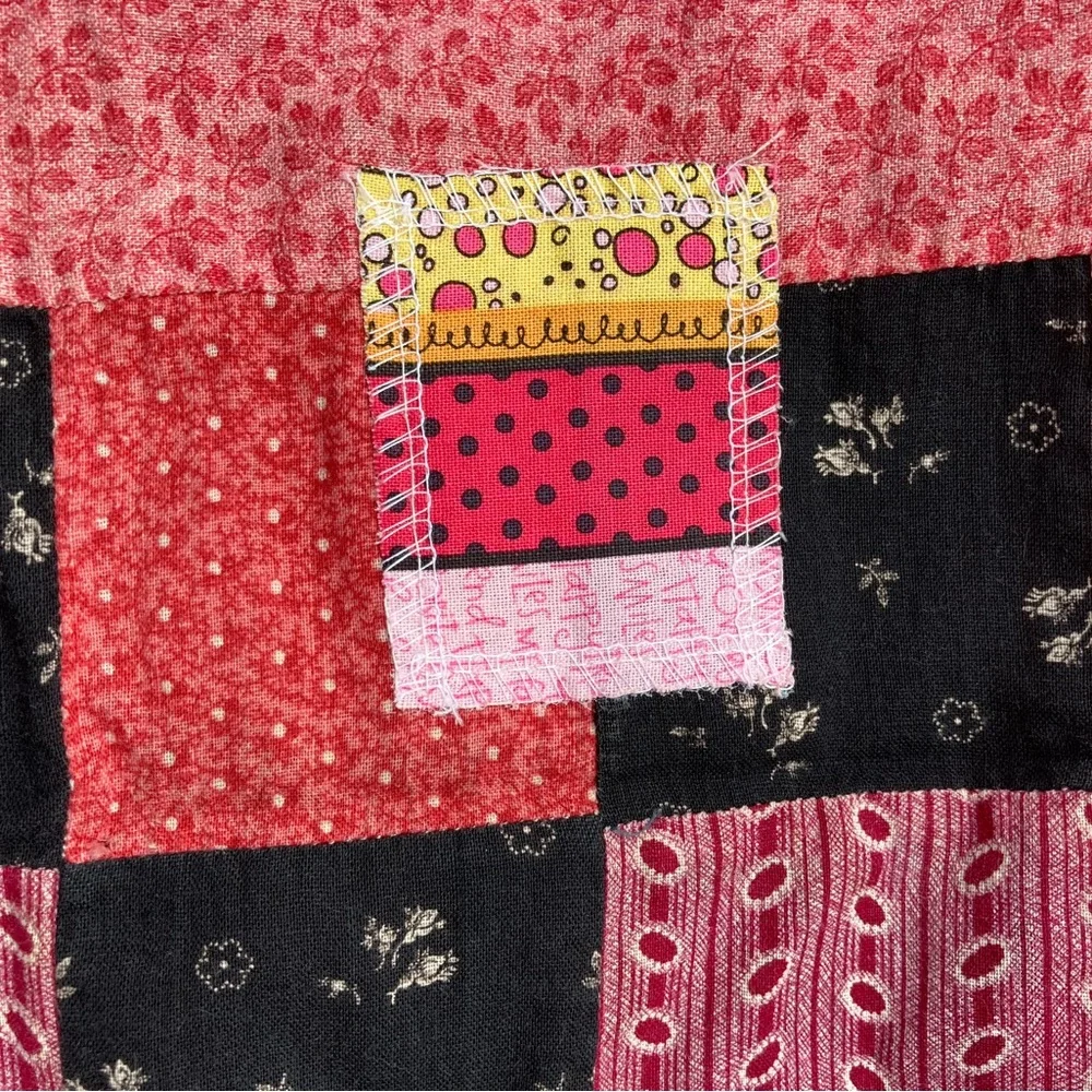 Vintage Quilt top handmade 9 Patch 92x155”