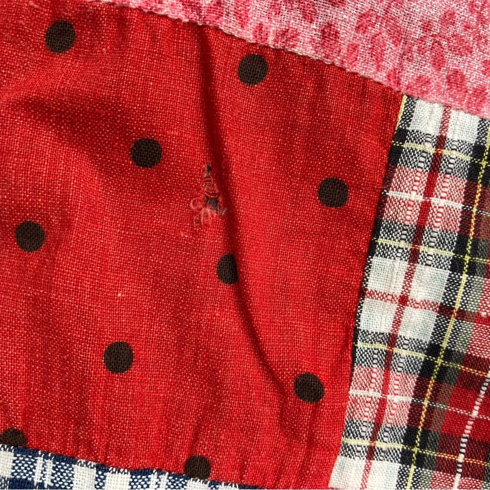 Vintage Quilt top handmade 9 Patch 92x155”