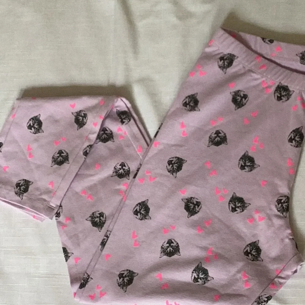 Cat & Jack kitty cat leggings pjs lavender NWOT