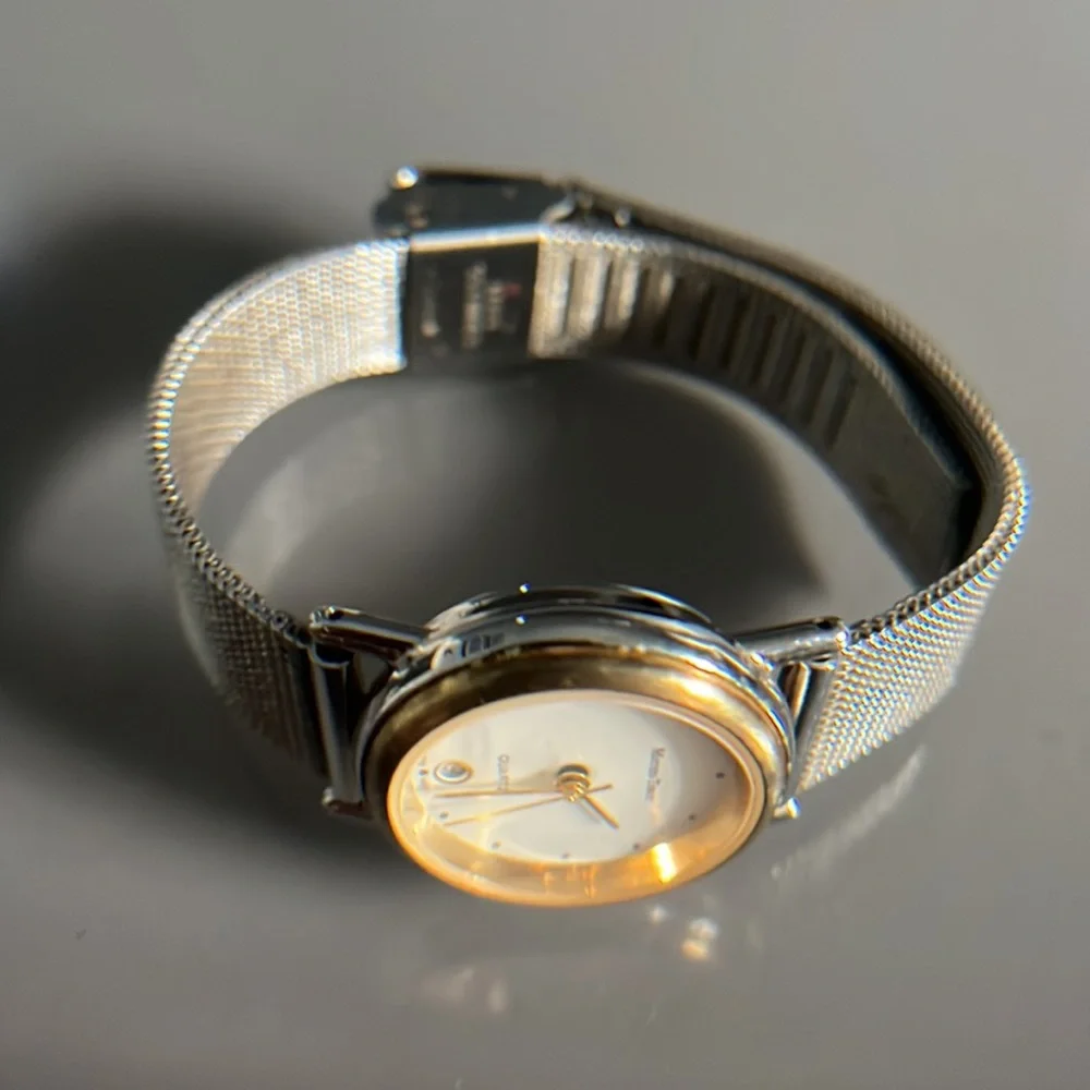 Vintage Mathey Tissot Quartz Silver Tone Ladies Mesh Band Watch