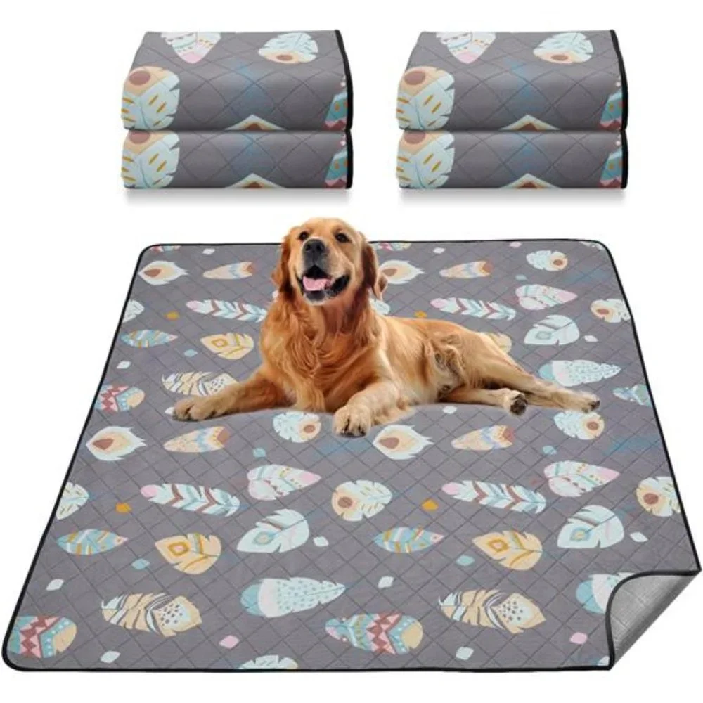 4 Pack Washable Pee Pads for Dog Ultra-Absorbent and Leak-Proof, Gray, 18x24