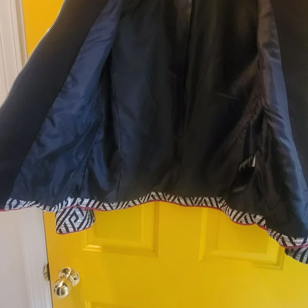 H&M Blazer Black, White & Red Woman's Size 10