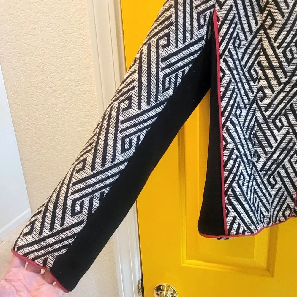 H&M Blazer Black, White & Red Woman's Size 10