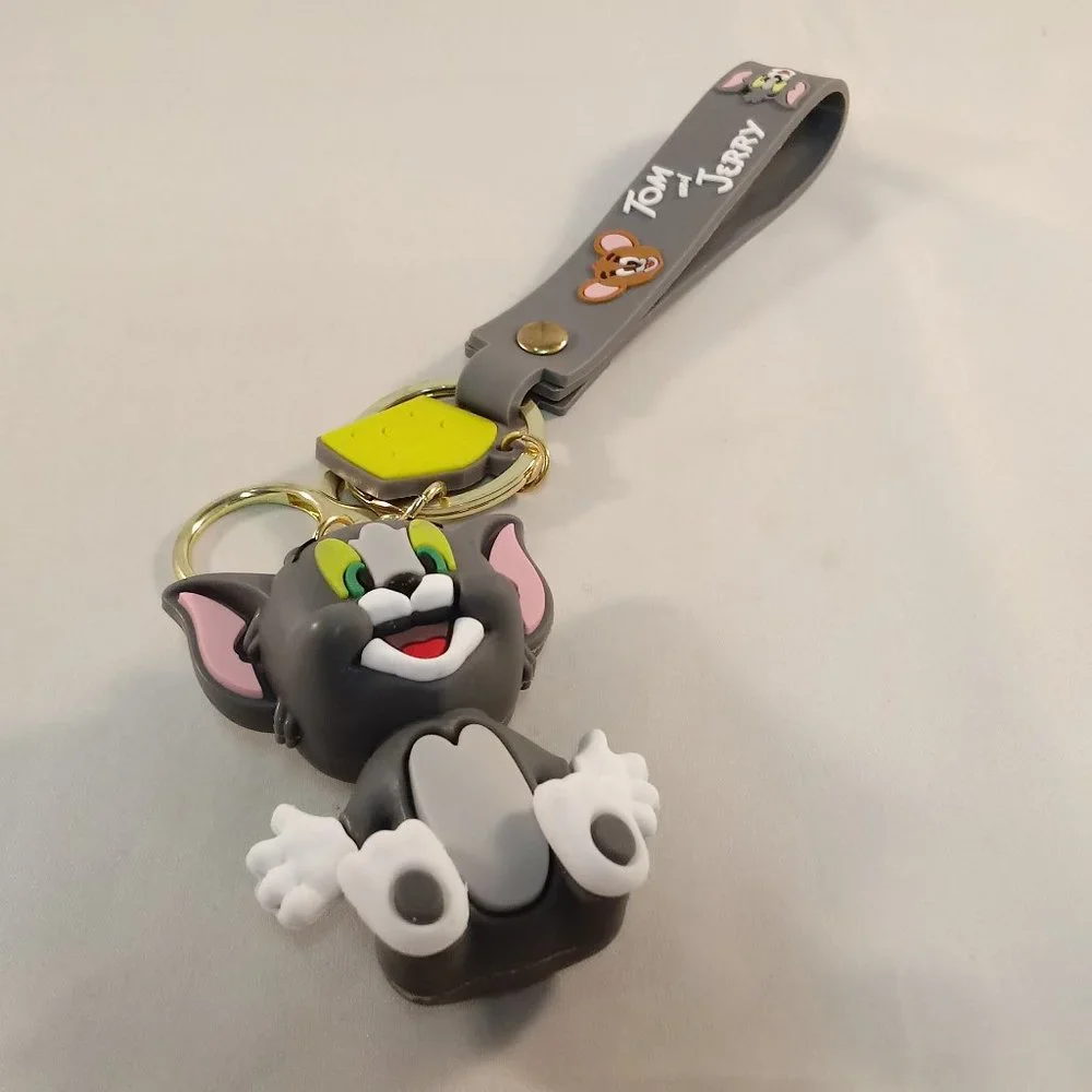 Tom and Jerry Cat Key Chain Key Ring Cartoon Character Figurine Keychain Gift
