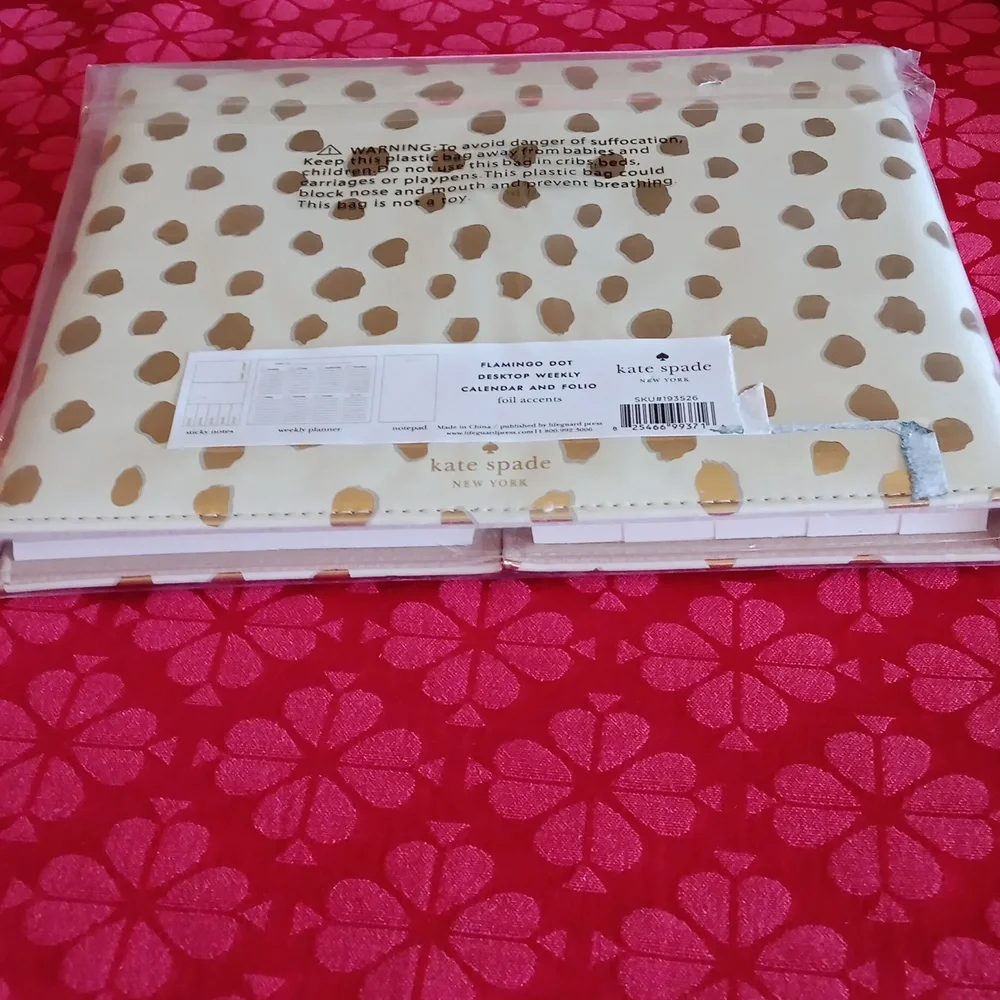 Kate spade flamingo dot desktop weekly calendar and folio