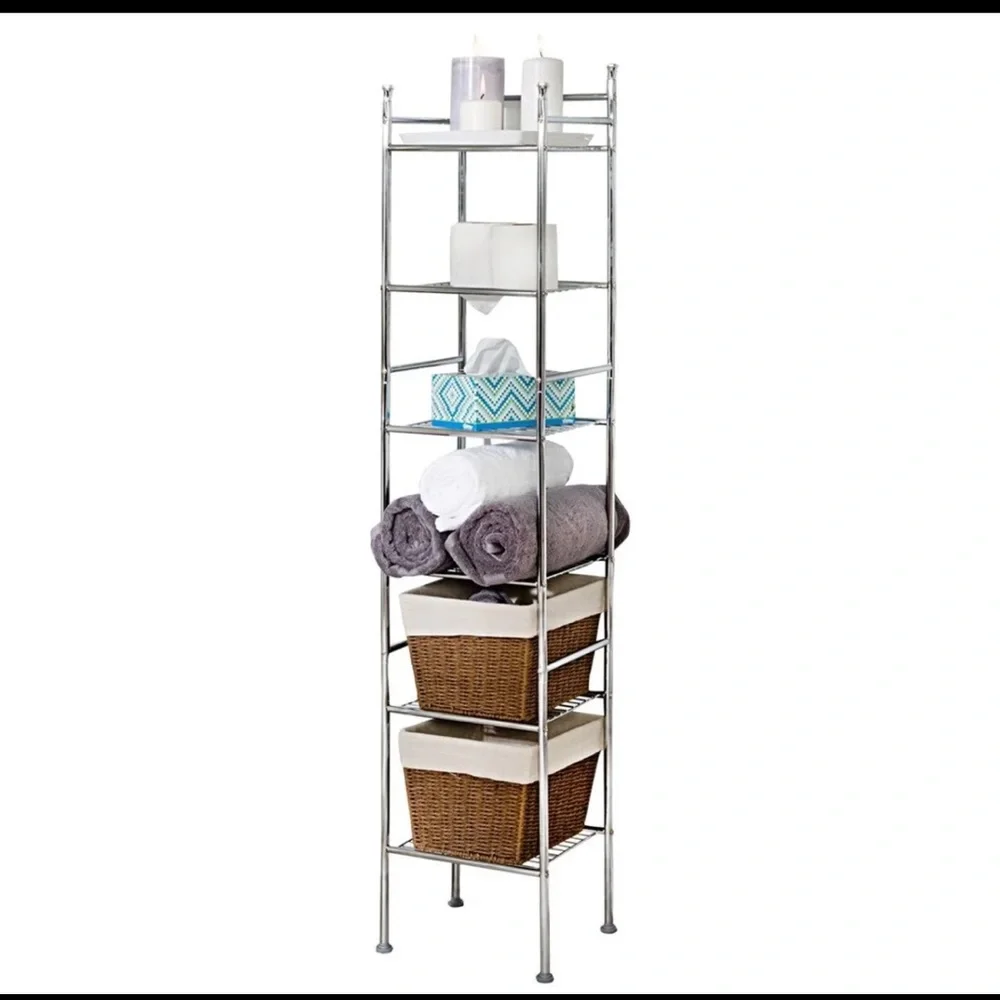 🎁 new - 6 Tier Chrome Bathroom Storage Shelving
