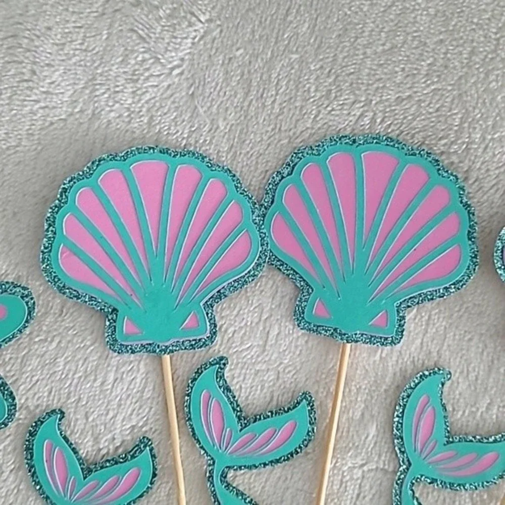 Mermaid theme cupcake toppers