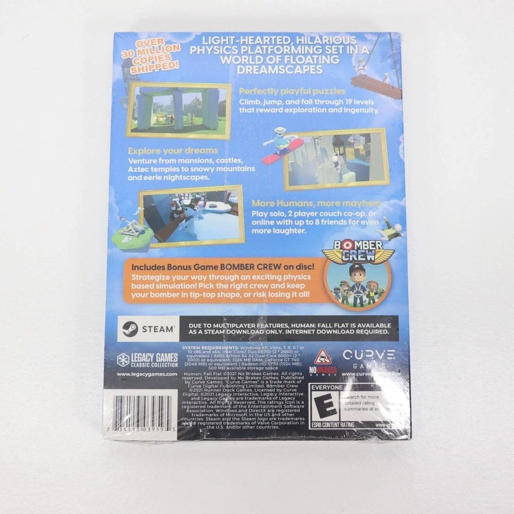 Human Fall Flat PC DVD-Rom Software With Bonus Bomber Crew Game