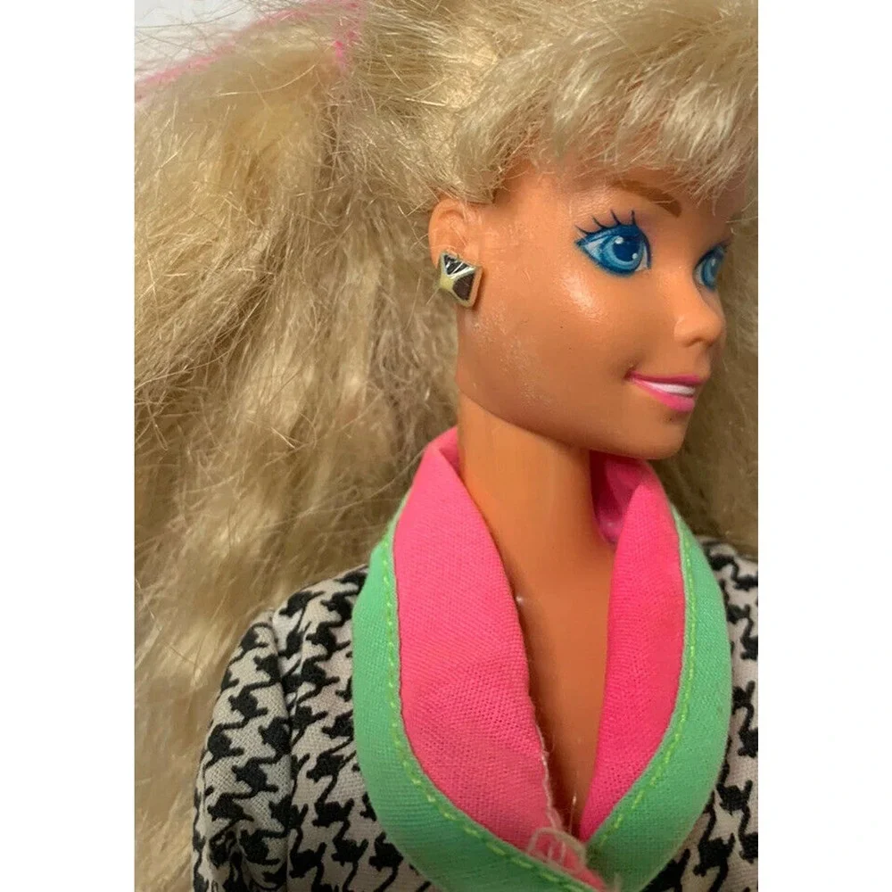 Vintage Barbie with Earrings Doll Clothes 1980s Christmas Nightie Dresses Socks