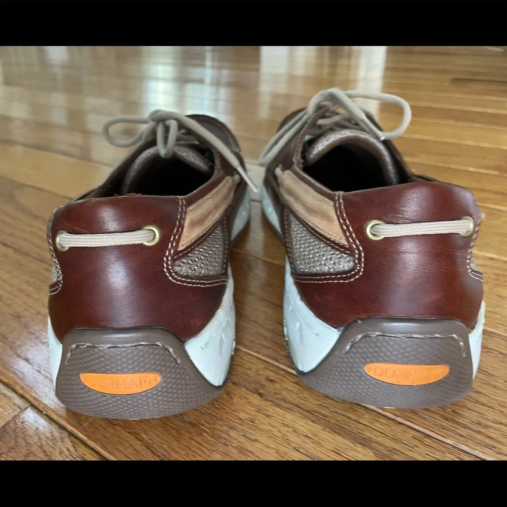 Men’s Dunham Captain Mesh Brown Leather Men's Boat Shoe Size 11 D