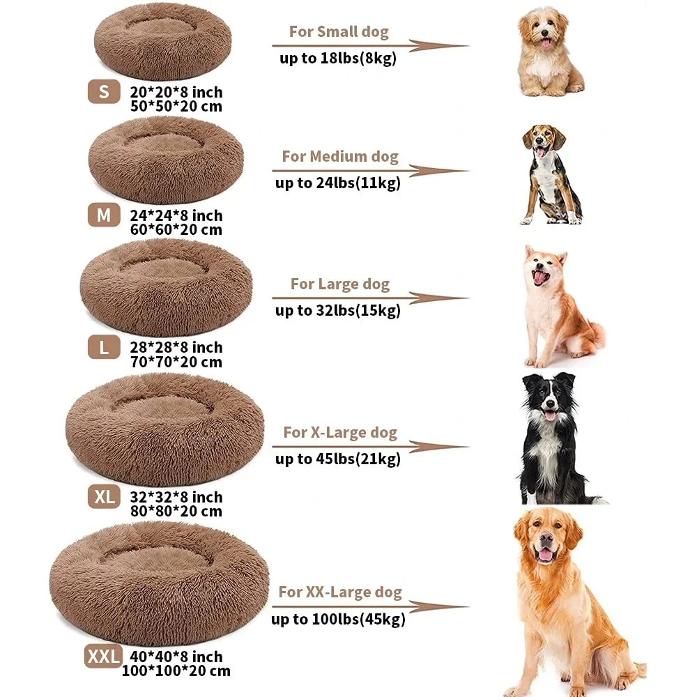 NEW 24” Fluffy Plush Round Pet Bed