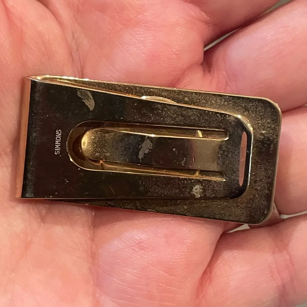 Simmons 1906 Indian Head One Cent Penny Money Clip vintage goldtone metal