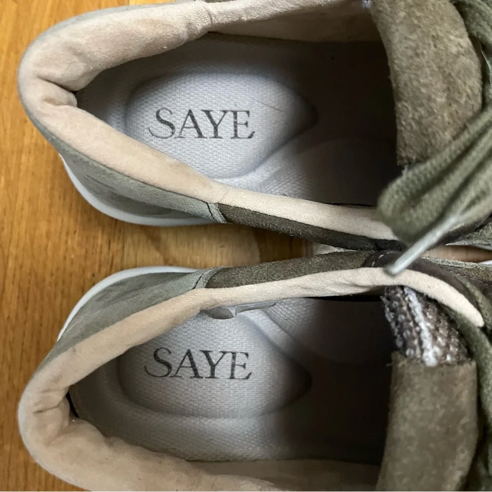 EUC SAYE Modelo 95 Terra - Suede Leather Green Sneakers Size 10