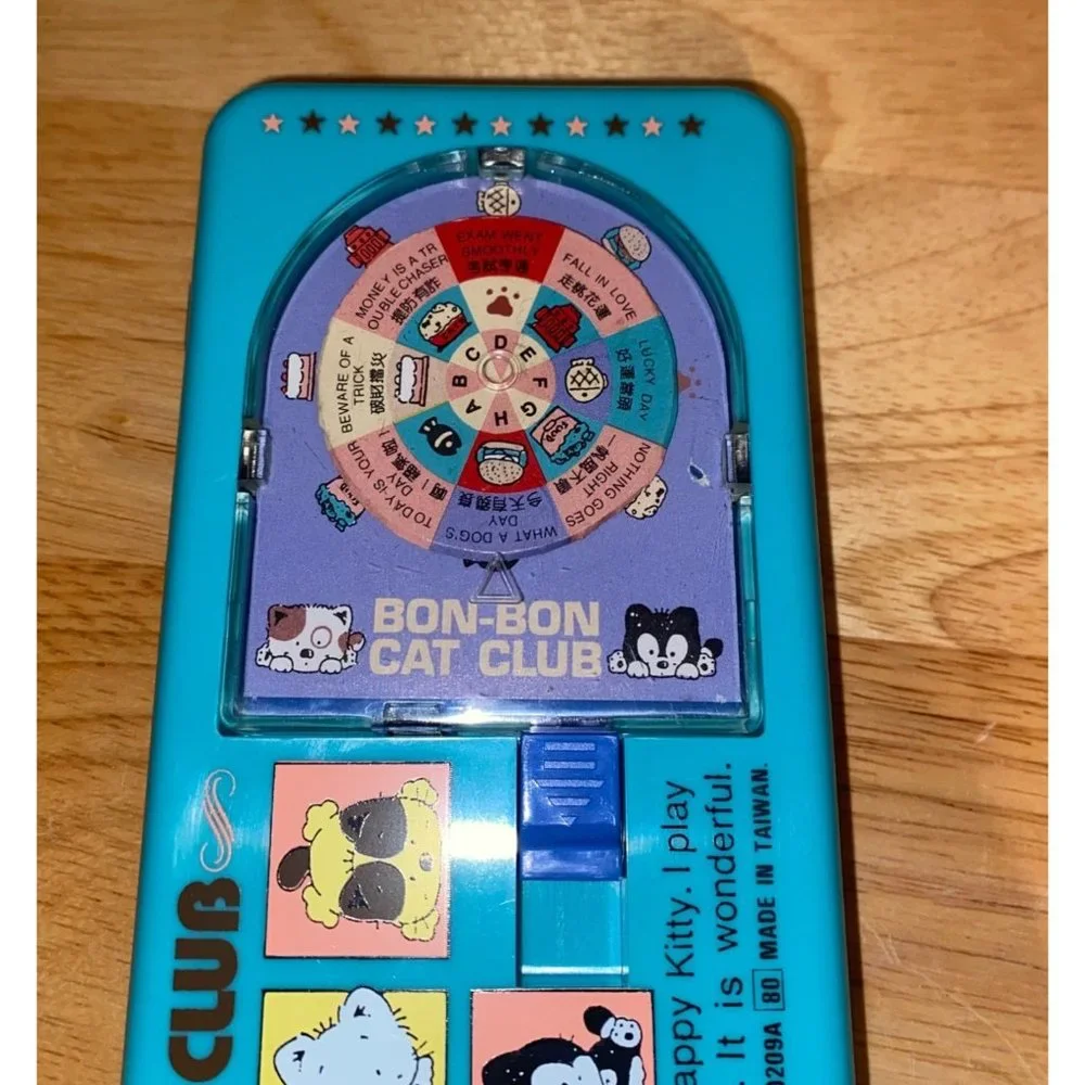 Vintage 1988 Bon Bon Cat Club Pencil Tin Case Spinner Chuyan Syang Kawaii