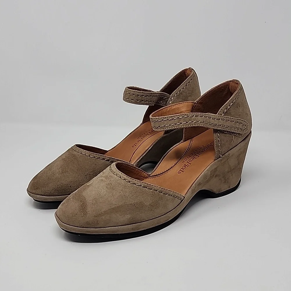 L'Amour Des Pieds Orva Suede Leather Pumps Dark Taupe Size 11