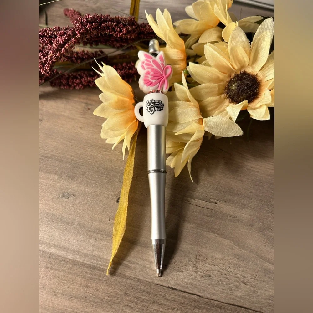 Breast Cancer Awareness Mama Needs Coffee Pen