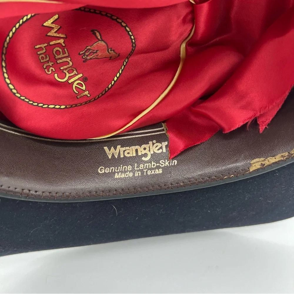 Vintage Wrangler Black Cowboy Hat