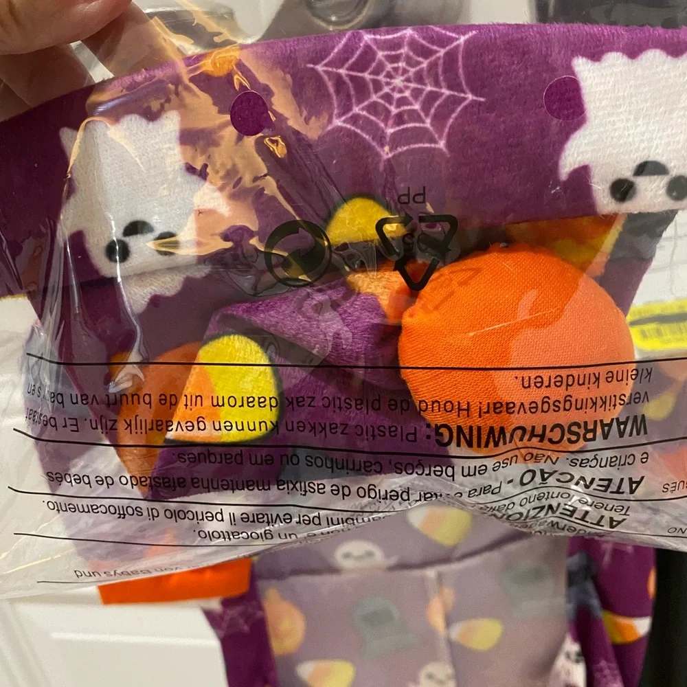 Rubie’s Pet Shop Halloween Print Emoji PJs Jumpsuit & Hat - Medium