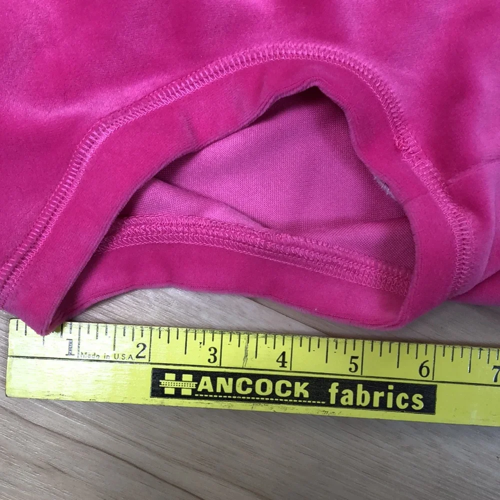 Simply She Pink Embroidered Crown With Crystals Pink Velvet Fleece Hoodie Large