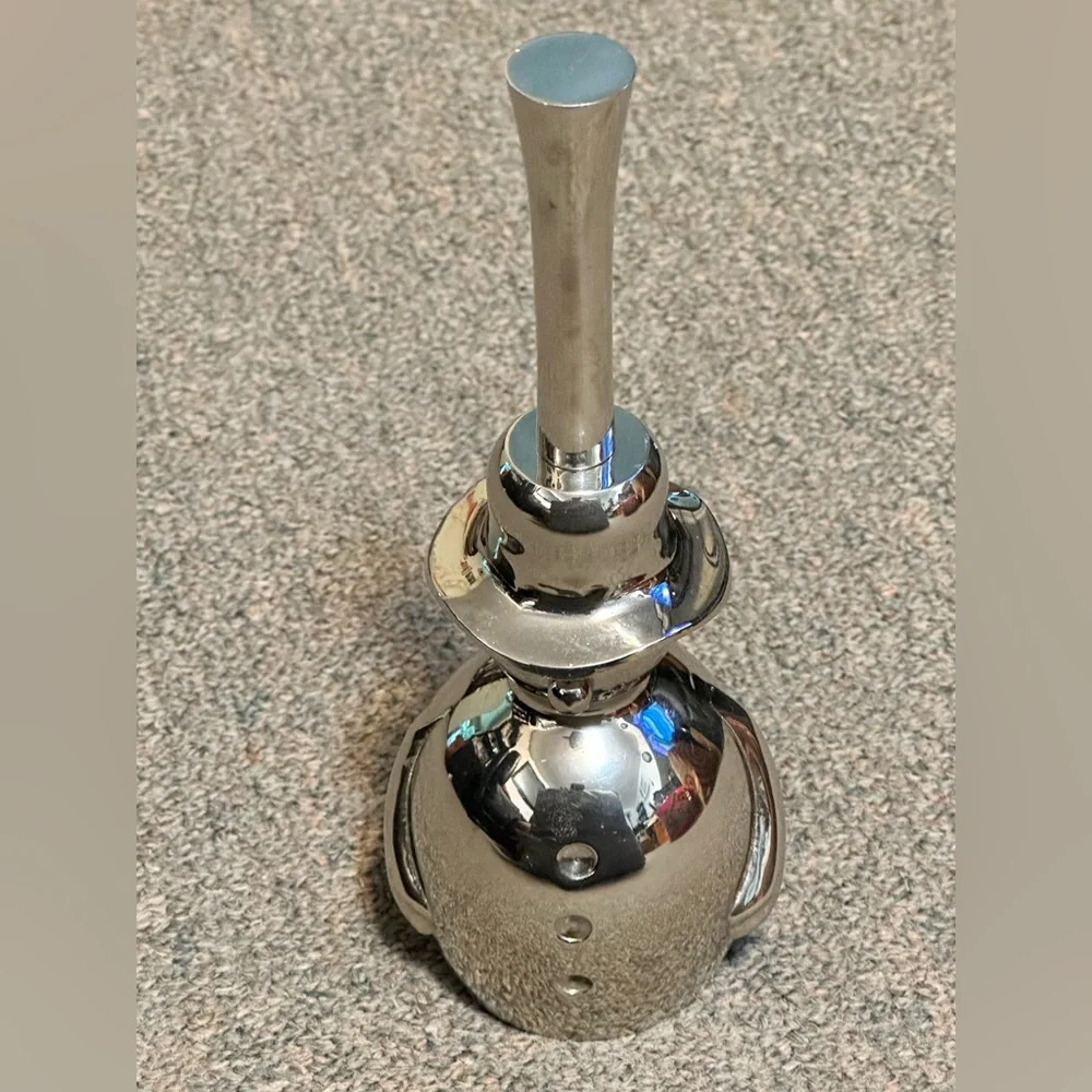 Crate & Barrel Christmas Polished Silver Metal 8” Snowman Dinner Bell