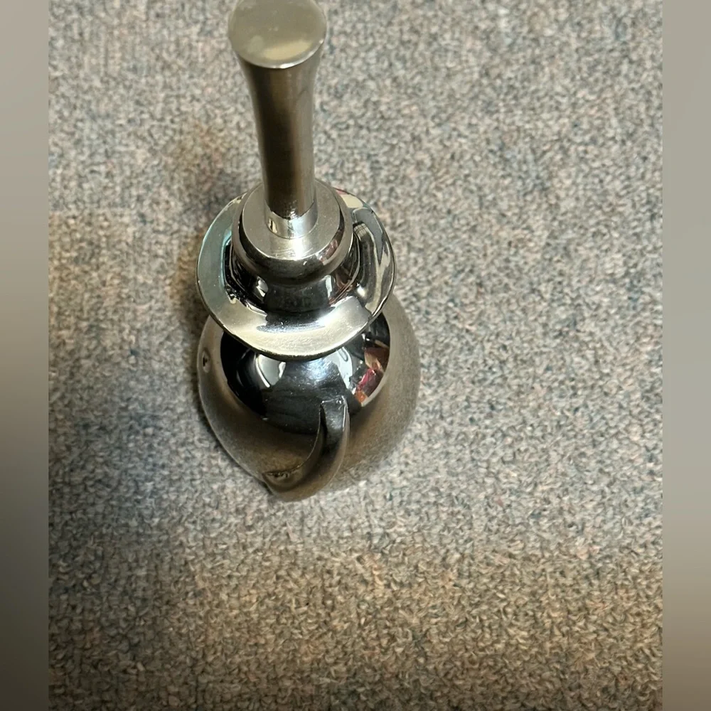 Crate & Barrel Christmas Polished Silver Metal 8” Snowman Dinner Bell