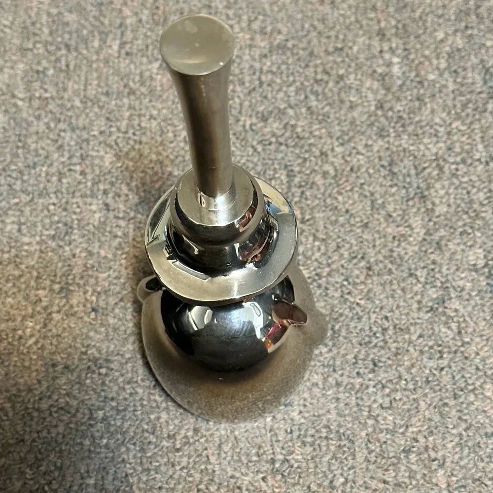 Crate & Barrel Christmas Polished Silver Metal 8” Snowman Dinner Bell
