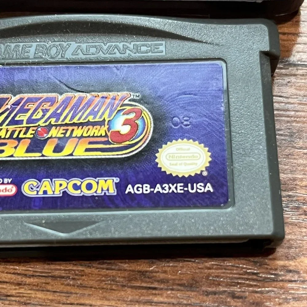 Vintage 2001 Gameboy Advance GBA Mega Man Battle Network 3 Blue Game Manual Case