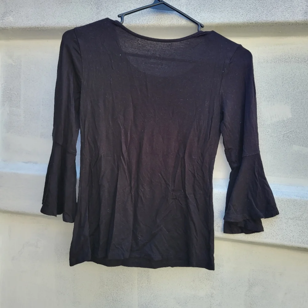 Justice 10 bell 3/4 sleeve glitter floral top shirt blouse girls