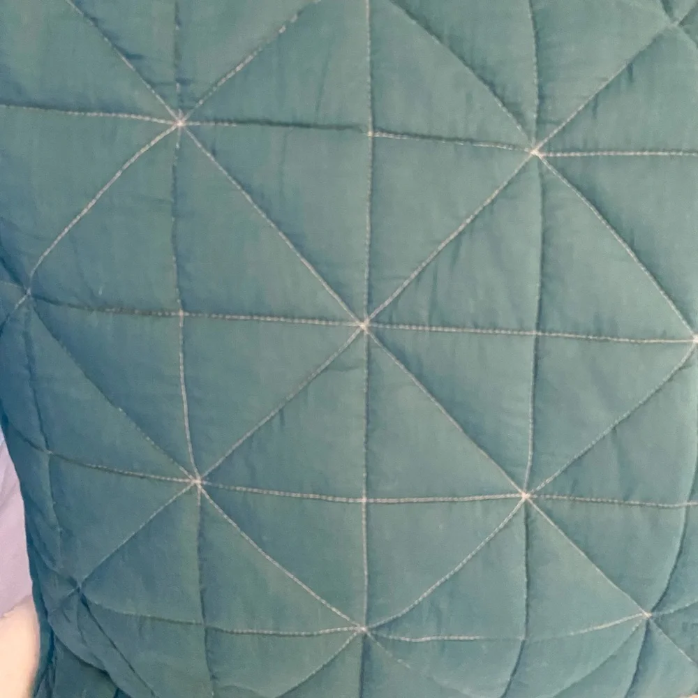 West Elm quilted teal
