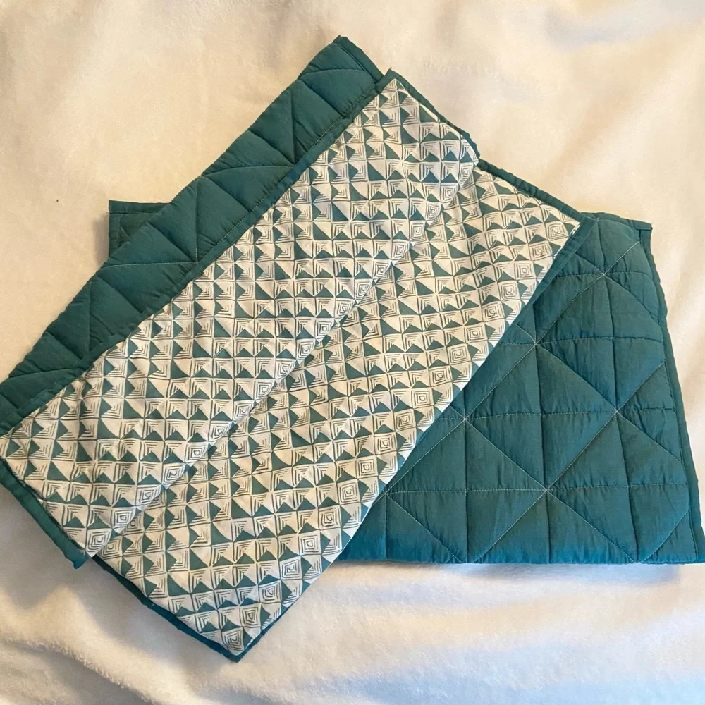West Elm quilted teal