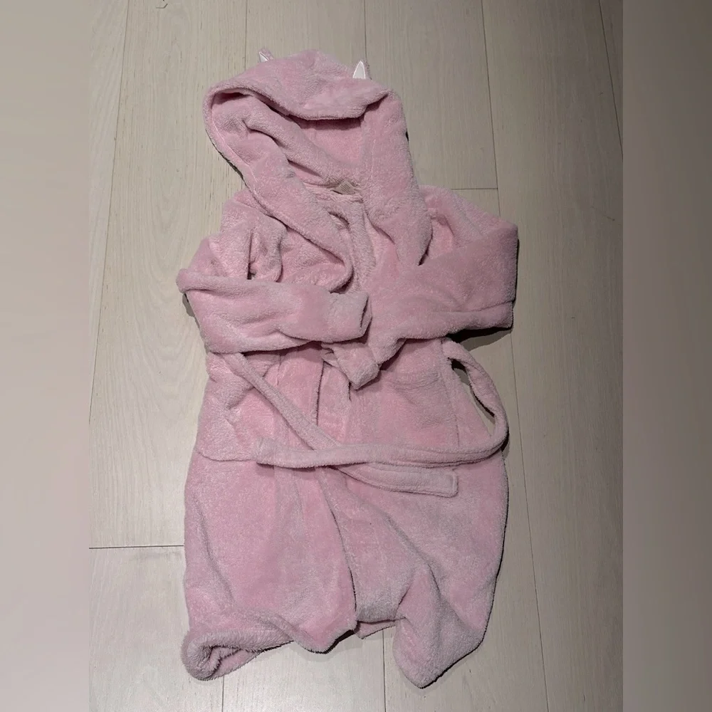 Pink bath robe - girls large