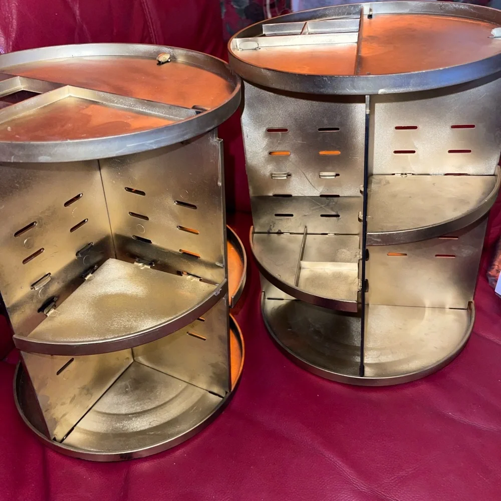 Two rotating makeup organizer