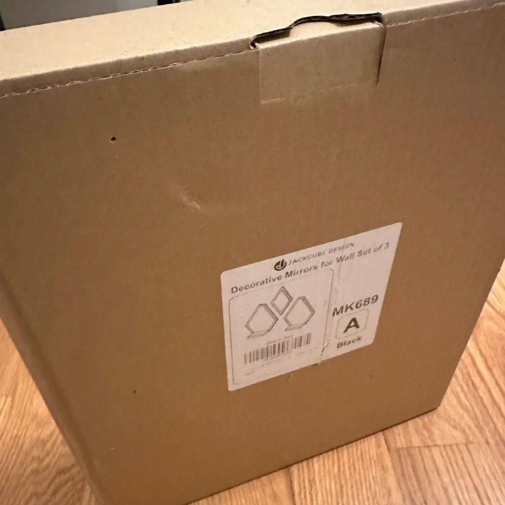 NIB NEW Jackcube design 3 piece black wooden mirror wall decor set Wayfair